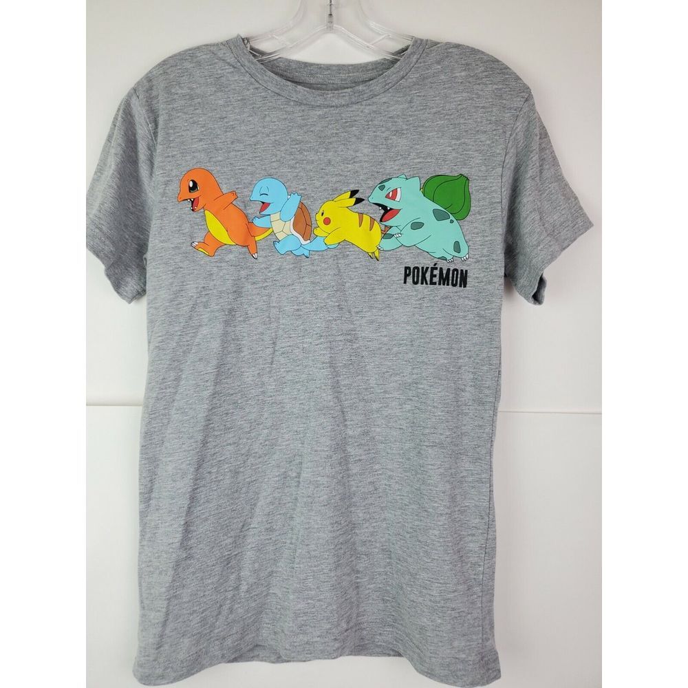 Pokemon Unisex Gray Pikachu Gaming T-shirt Size Small